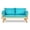 Turquoise, variant on Aimee Lii Adjustable Patio Convertible Sofa with Thick Cushion, Outdoor Patio Furniture, Turquoise