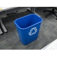 thumbnail image 4 of 7 Gallon / 28 Quart Blue Rectangular Recycling Bin with White Recycling Symbol - 15 Inch Tall Deskside Wastebasket, Space Saving Under Desk Trash Can, 4 of 6