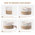 thumbnail image 7 of HBlife Large Blanket Basket 21.7" x 21.7" x 13.8" Woven Baby Laundry Storage Basket Toy Basket with Handle, Cotton Rope Basket for Nursery Living Room, 7 of 7