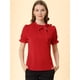 thumbnail image 2 of Top Elegante De BluDe ManCorDe OficiDe Las Camisas Del Cuello De PajariDe Las Mujeres Rojo L, 2 of 6