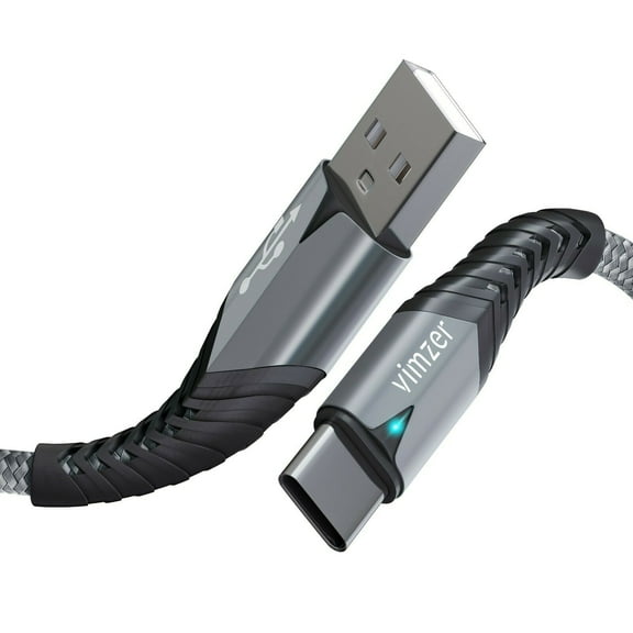 Vimzer 6ft USB C Cable Fast Charger Type C LED Cord for Samsung Galaxy S22 Ultra, S21 Plus, S20 FE, S10, Note 20, Note 10 9, S9, S8, A02s, A03s, A13 5G, A21, A32, A42, A51, A52, A53, A71, A11, A12