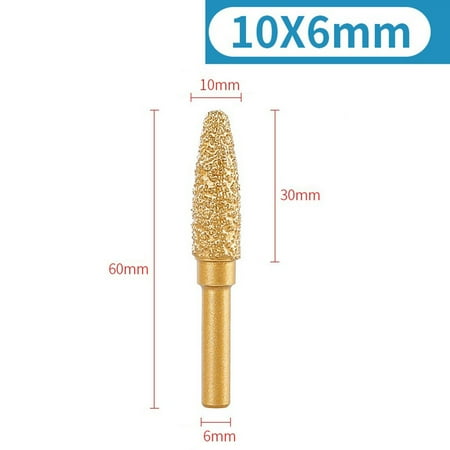 

Leke 6mm Shank Vacuum Brazed Diamond Burr Head Grinding Rotary File For Stone Steel
