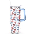 thumbnail image 2 of Red and Blue Bow Ties 40 Oz Tumbler with Handle Lid and Straw Stainless Steel Double Walled Vacuum Insulated Cup Merry Christmas Gifts Tumbler for Women Men Friends Outdoor Indoor, 2 of 6