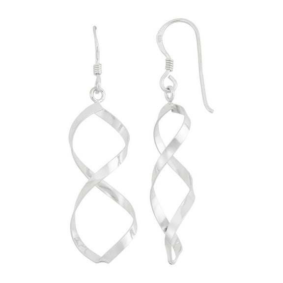 Sterling Silver Twisting Infinity Dangle Earwire Earrings