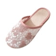 thumbnail image 3 of CHWshoes 2026 Floral Embroidery Breathable Sheer Mesh Lace Slip on Dressy Casual Walking Shoes Pink Size 40, 3 of 6