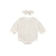 thumbnail image 1 of Xingqing Newborn Baby Girl Sweatshirt Romper Oversized Long Sleeve Pullover Sweater Top 2Pcs Fall Winter Clothes, 1 of 8