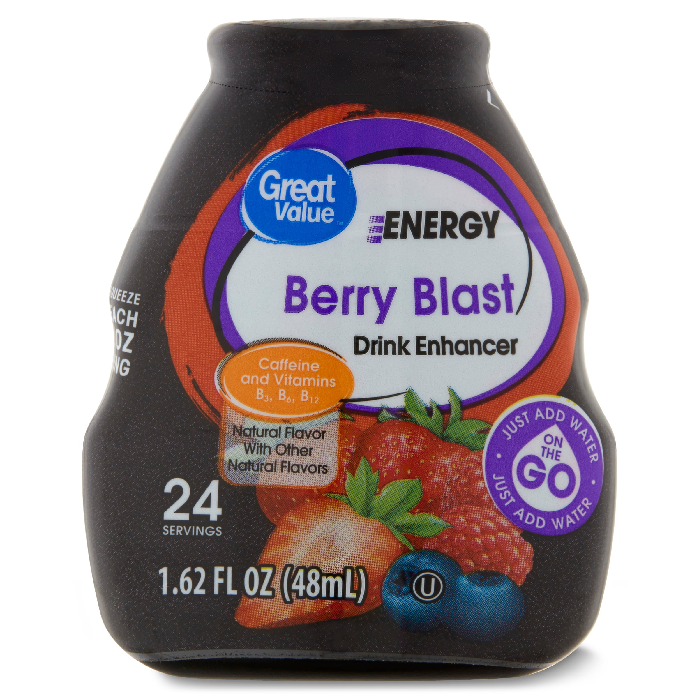 Great Value Energy Berry Blast Drink Enhancer, 1.62 Fl Oz
