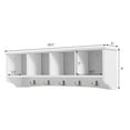 thumbnail image 3 of Costway Hanging Entryway Shelf Coat Rack Wall Mounted Storage Cabinets W/5 Dual Hooks White, 3 of 9