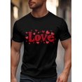 thumbnail image 1 of Men's T-Shirt,Short Sleeve Tee Shirt Casual Tops Valentines Day Love Text Crew Neck T Shirts for Men, 1 of 8