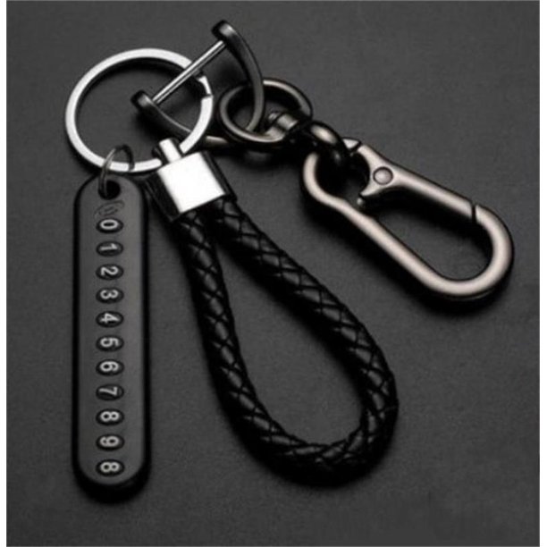 Llavero Anti Lost Para Coche , Tarjeta De Número De Teléfono , Anillo De Llaves De Cuero Trenzado , Placa Para Vehículo , Accesorios