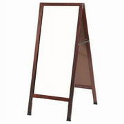 AARCO Products A-35 Solid Oak Wood A-Frame Sidewalk White Melamine Markerboard