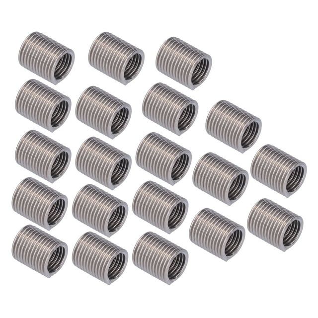 QIILU Filetage Vis, 20pcs Filetage Réparation M12 x 1,75 Fil Fileté Insert Écrou Bobined Wire Extension Consommables, Thread Réparation