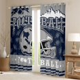 thumbnail image 2 of jejeloiu Rugby Sports City Blackout Curtains Set of 2 (52x84 Each),Gray Sport Helmet Window Curtains For Football Lover, 2 of 6