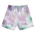 thumbnail image 2 of Light Purple and Green Flowers Swim Trunks Board Shorts Beach Pants Bathing Bottoms 5T, 2 of 8