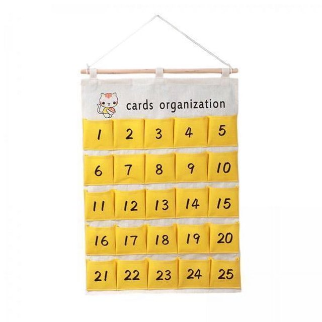 Gráfico de bolsillo para el aula,Organizador numerado Soporte para calculadoras de teléfonos,Gráfico de bolsillo para el aula Lienzo para montaje en puerta de pared,Organizador para colgar