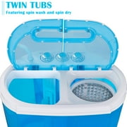 ZENY Portable Washing Machine Mini Twin Tub Washing Machine with Washer & Spinner, Gravity Drain Pump, 9.9lbs Capacity