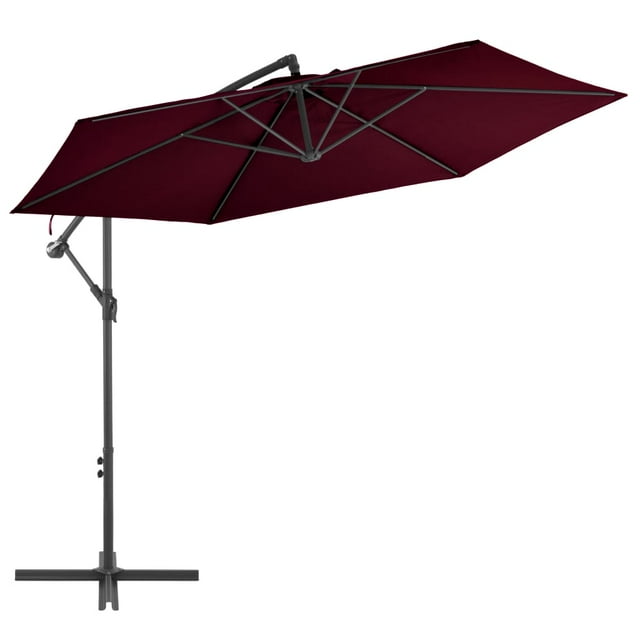 vidaXL Parasol Déporté avec Mât en Aluminium Rouge Bordeaux 300 cm