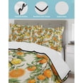 thumbnail image 3 of Full Size Quilt Bedding Set, Orange Lemons Reversible Summer Quilt 3 Pieces, Summer Botanical Farmhouse Vintage Art Rustic Lightweight Bedspreads Coverlets with 2 Pillow Shams for All Seasons, 3 of 5