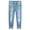 Blue-2263, variant on KIDSCOOL SPACE Girls/Boys Frayed Edge Elastic Band Inside Washed Ripped Slim Jeans,Blue,10-11 Years