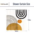 thumbnail image 6 of Abstract Mid Century Shower Curtain for Bathroom Accessories 72Wx72H Inch Modern Cute Contemporary Sun Minimalistic Semicircle Curve Aesthetic Fabric Waterproof Polyester 12 Pack Plastic Hooks, 6 of 6