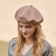 thumbnail image 2 of RV Boina francesa mujer otoño e invierno vintage gorro pintor pelo grande (camel) brillar Electrónica, 2 of 5