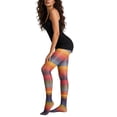 thumbnail image 2 of Vjnyvs Sweet Rainbow Pantyhose for Women,Halloween Striped Tights Elastic Colorful Stockings Thin Leggings Tights For Party,Festival, 2 of 7