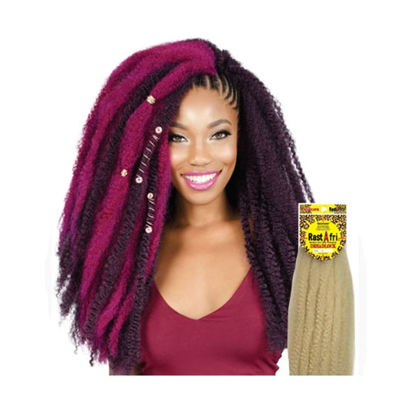 RastAfri Dreadlock Braid Hair 2 PACK, Color FUSCHIA