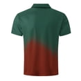 thumbnail image 5 of Mens Gradient Polo Shirts Casual Short Sleeve Athletic T-Shirts Classic Contrast Collar Shirt with Pocket Army Green S, 5 of 5