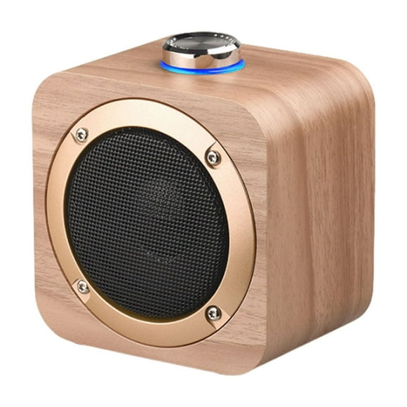 Speakers Bluetooth Wireless Brown Wooden Bluetooth Speaker Stereo Surround Sound Pair Box Interconnect Knob Tuning Wireless Speaker Bluetooth,Outdoor Bluetooth Speakers