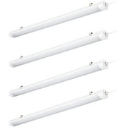 Hyperikon Vapor Proof LED Fixture 4 Foot, 70W Commercial Garage Lights, Hardwired, Frosted Lens, Crystal White, DLC, 4 Pack