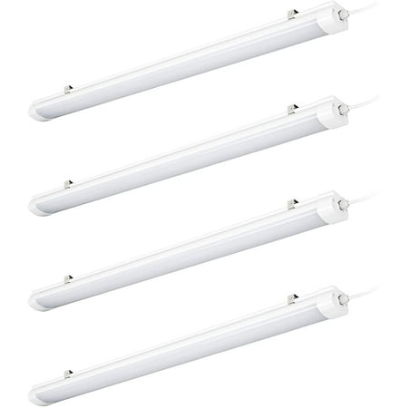 Hyperikon Vapor Proof LED Fixture 4 Foot, 70W Commercial Garage Lights, Hardwired, Frosted Lens, Crystal White, DLC, 4 Pack