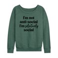 thumbnail image 3 of Instant Message - Not Anti Social Selectively Social - Women's Lightweight French Terry Long Sleeve Shirt, 3 of 6