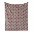 thumbnail image 1 of Geometrical Soft Flannel Fleece Throw Blanket, Abstract Circles Inside Squares in Modern Design and Retro Influences, Cozy Plush for Indoor and Outdoor Use, 60" x 80", Teal Dark Magenta, by Ambesonne, 1 of 5