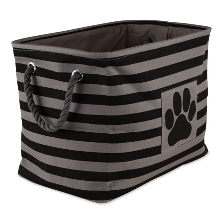 UPC: 0072456124913 | Bone Dry Polyester Pet Bin Stripe With Paw Patch Black Rectangle Small
