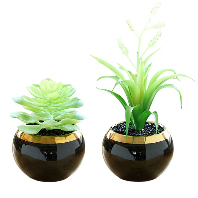 2 uds simulación suculenta planta en maceta grande creativa moda artificial decoración del hogar flor de simulación
