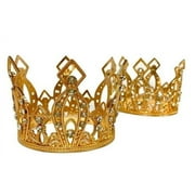 Gold Rhinestone And Pearl Princess Crown Cake Decoration For All Party Occasions 3.25 inch Wide 3 Inch High