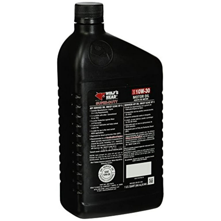 Wolfs Head Motor Oil Wolfshead Super Duty Motor Oil, 10w30 1 Qt Wlfhd, 1  quart bottle, sold by each