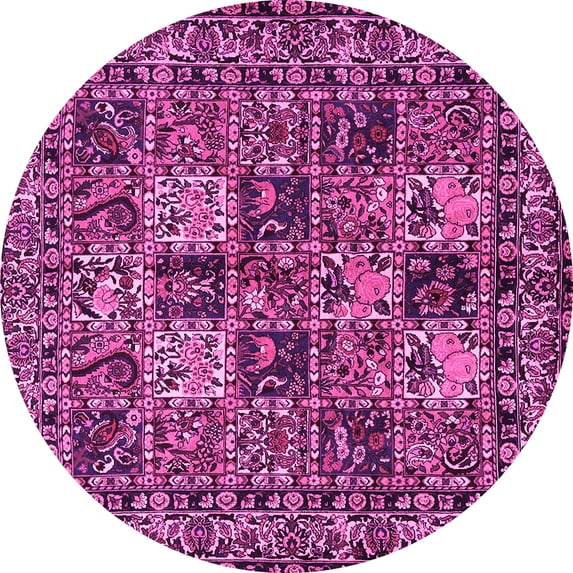 Ahgly Company Indoor Round Persian Pink Traditional Area Rugs, 5' Round