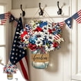 thumbnail image 2 of Memorial Day Saving!4th of July Decorations, The US Independence Day Round Wooden Sign Pendant Festival Star And Stripe Wooden Ornament Welcome Sign, 2 of 7