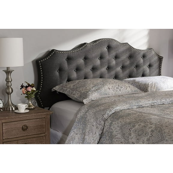 Baxton Studio Aurora Modern and Contemporary Dark Grey Fabric Full Size Headboard