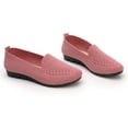 thumbnail image 3 of Dakaela Women's Walking Shoes Mesh Slip on Wedge Sneakers Knit Casual Nurse Flats Sneakers Pink 8.5, 3 of 8