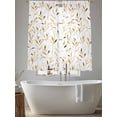 thumbnail image 6 of Yellow Brown Leaf Semi Sheer Curtains 63 Inch Length 2 Panels Set, Modern Botanical Foliage Plant Country Sheer Kitchen Curtain Privacy Voile Window Curtain for Living Room Bedroom Rod Pocket Drapes, 6 of 7