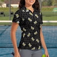 thumbnail image 3 of Whosucclay Bees Honeycomb Print Tennis Shirts for Golf Sport, Breathable Polyester Golf Shirt Moisture Wicking Half Zip Polo Shirts Size X-Large, 3 of 10