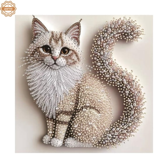 5d Cat Special Shape Diamond Art Kits for Adults, Diy Diamond Painting Kits, Cat Diamond Art