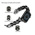 thumbnail image 2 of Dwitch Compatible With Apple Watch Band 42mm 44mm 45mm 46mm 49mm, Fashion Cowboy Chain Stainless Steel Metal Wristband Women Men Replacement for iWatch SE Series Ultra 2/1 10/9/8/7/6/5/4/3/2/1,Black, 2 of 6