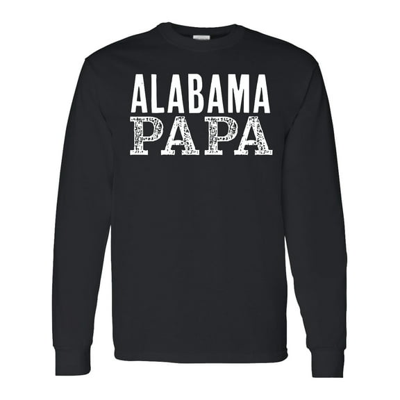 Inktastic Alabama Papa Distressed White Text Long Sleeve T-Shirt