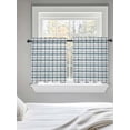 thumbnail image 5 of Blue Plaid Tier Curtains 36 Inch Length, Sheer Curtains for Bedroom Living Room Window Watercolor Checkered Blue Ombre Rod Pocket Voile Drapes Kitchen Curtains Small Half Window 27.5"x36" 2 Panels, 5 of 6