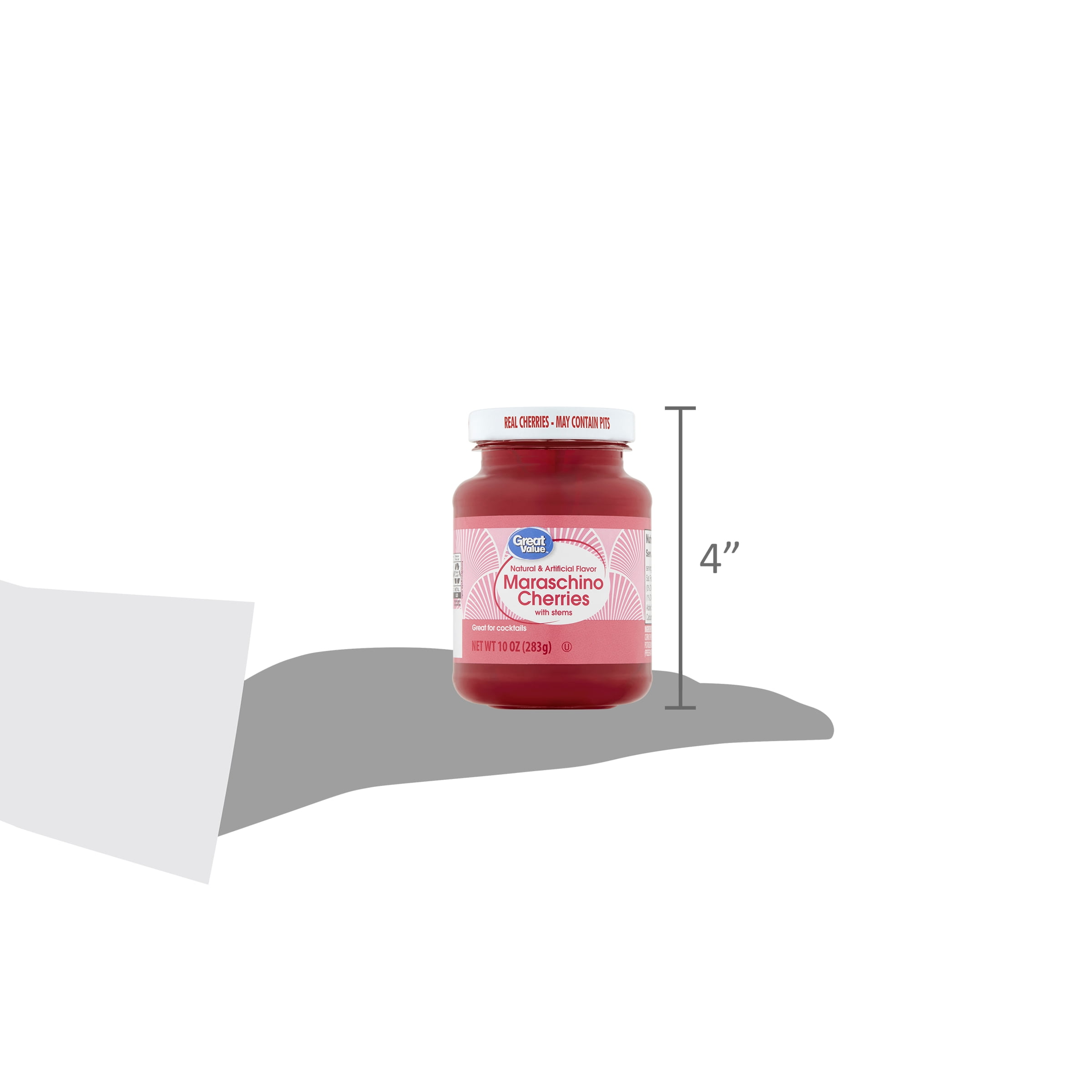 Great Value Maraschino Cherries with Stems, 10 oz