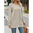 thumbnail image 5 of Long Sleeve Shirts for Women Long Sweaters with Pockets Tunic Tops Loose Fit Apricot XL, 5 of 8