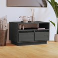 thumbnail image 1 of vidaXL Meuble TV Gris 60x35x37 cm Pin Massif, 1 of 5